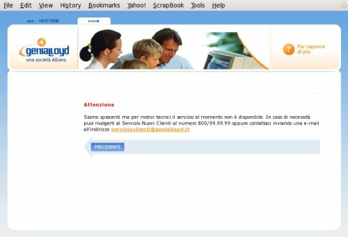 Il sito genialloyd.it è giù