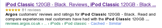 Recensione Apple iPod in Google