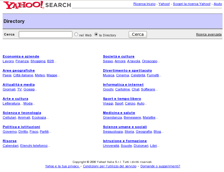 Yahoo Directory Italia